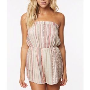 O’Neill Shayla Printed Strapless Romper, Size S